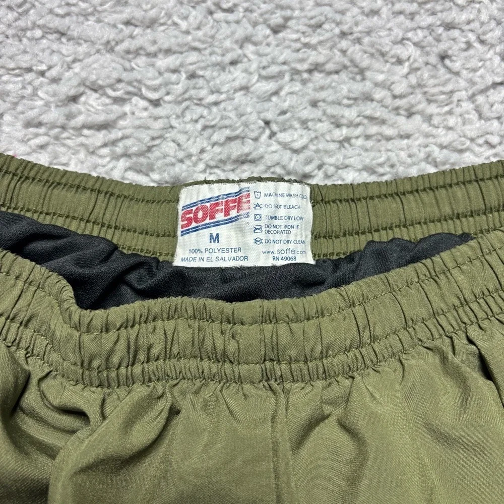 Soffe Shorts Womens Medium Vintage Moss Green Activewear Athleisure Lined Run